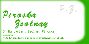 piroska zsolnay business card